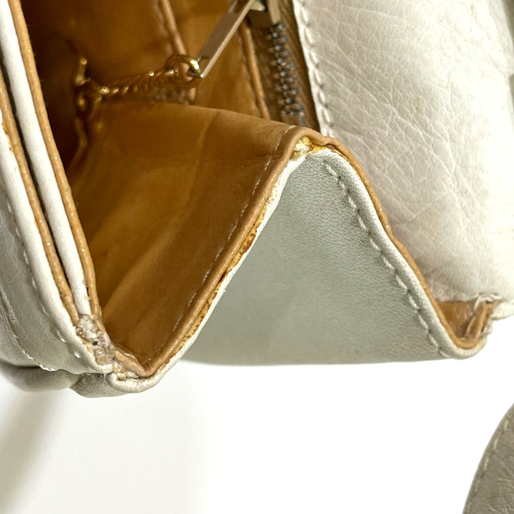 CELINE Macadam Hardware Vintage 2-Way Crossbody Shoulder Bag in White Leather