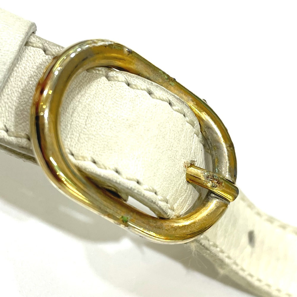 CELINE Macadam Hardware Vintage 2-Way Crossbody Shoulder Bag in White Leather