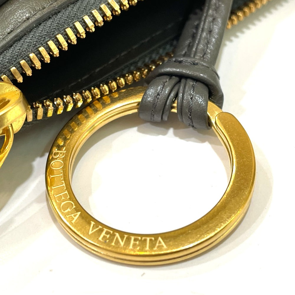 BOTTEGA VENETA イントレチャート キーポーチ 小銭入れ 小物 コインケース レザー ユニセックス カーキ系