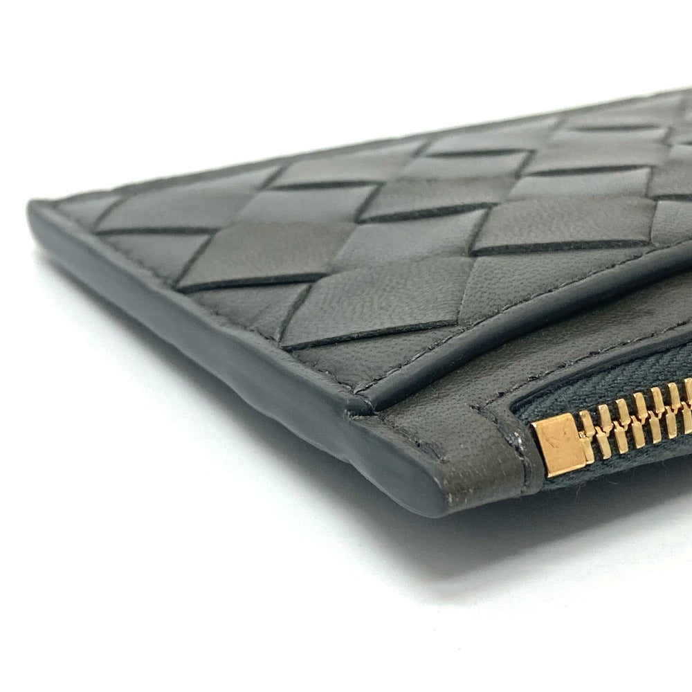 BOTTEGA VENETA イントレチャート キーポーチ 小銭入れ 小物 コインケース レザー ユニセックス カーキ系