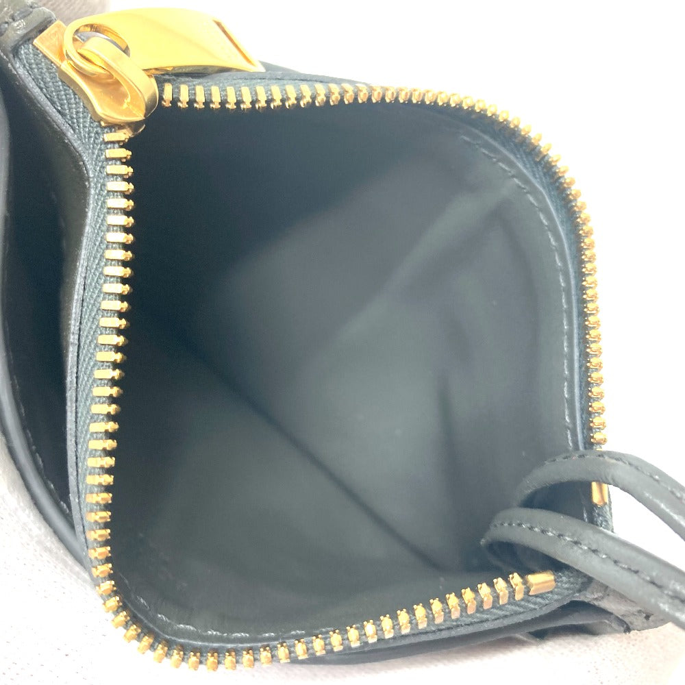 BOTTEGA VENETA イントレチャート キーポーチ 小銭入れ 小物 コインケース レザー ユニセックス カーキ系