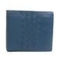 BOTTEGA VENETA Intrecciato Mini Wallet, Mini Bifold Wallet, Leather, Women's, Blue