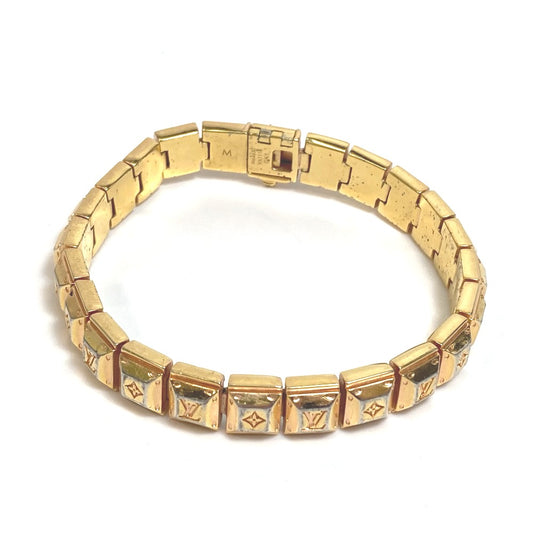LOUIS VUITTON M64650 Nanogram Tennis Bracelet, Women's, Gold