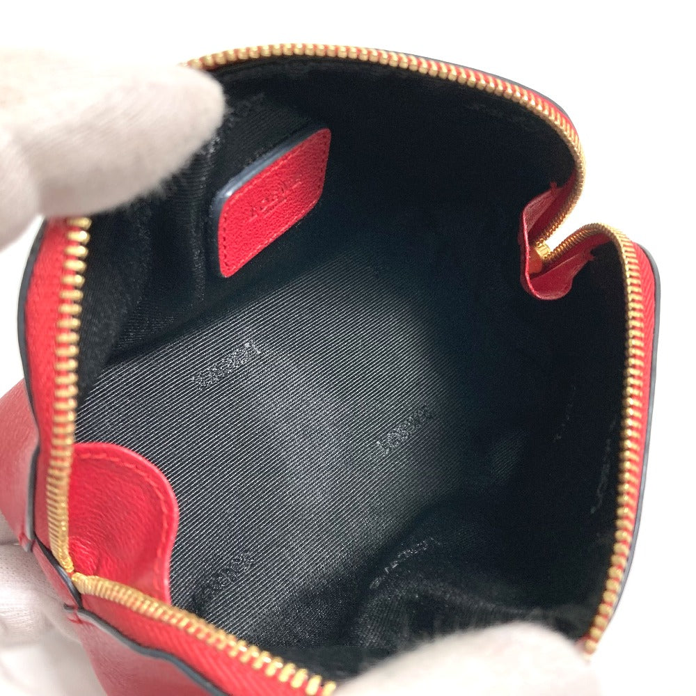 LOEWE Anagram Cosmetic Pouch, Leather, Red, Women's