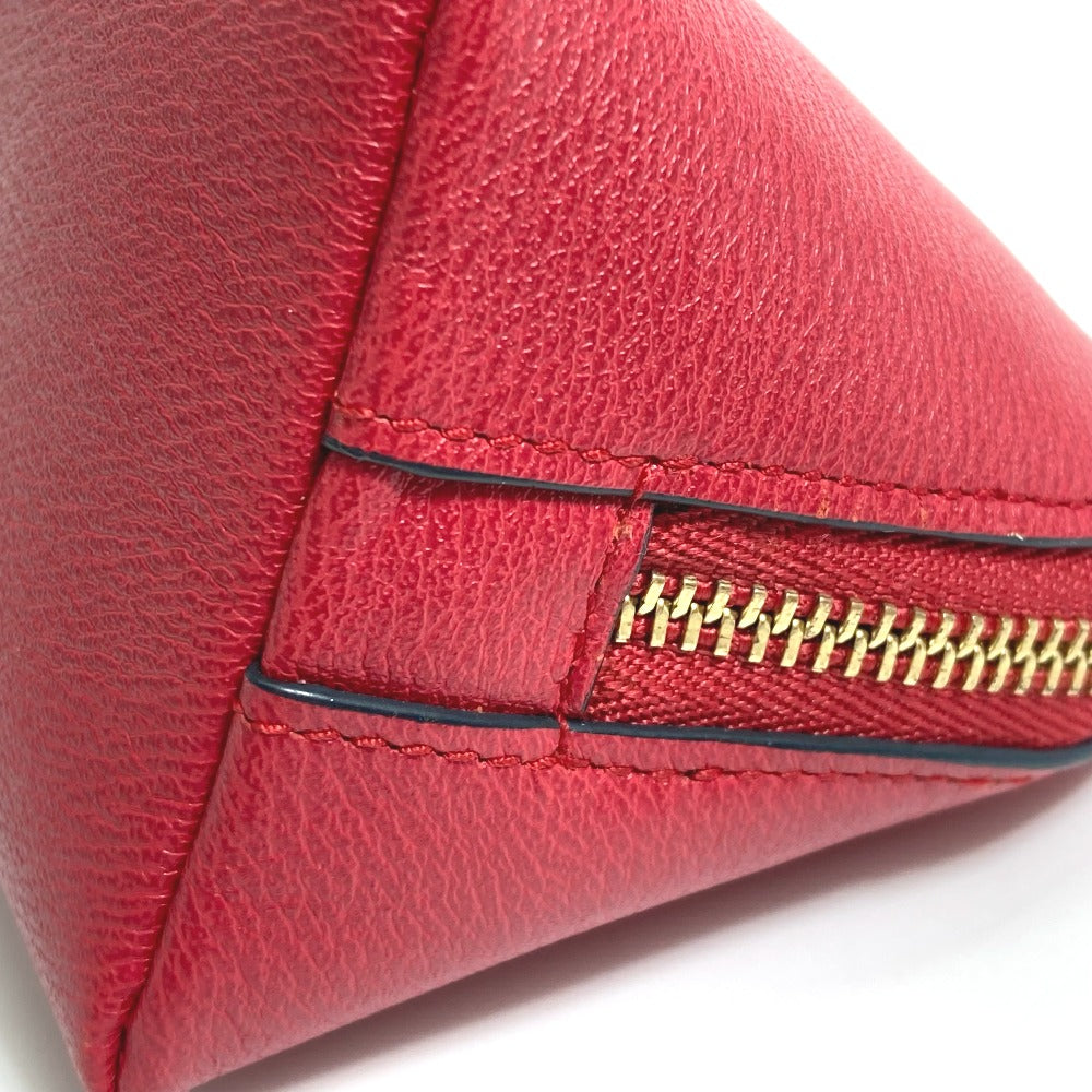 LOEWE Anagram Cosmetic Pouch, Leather, Red, Women's