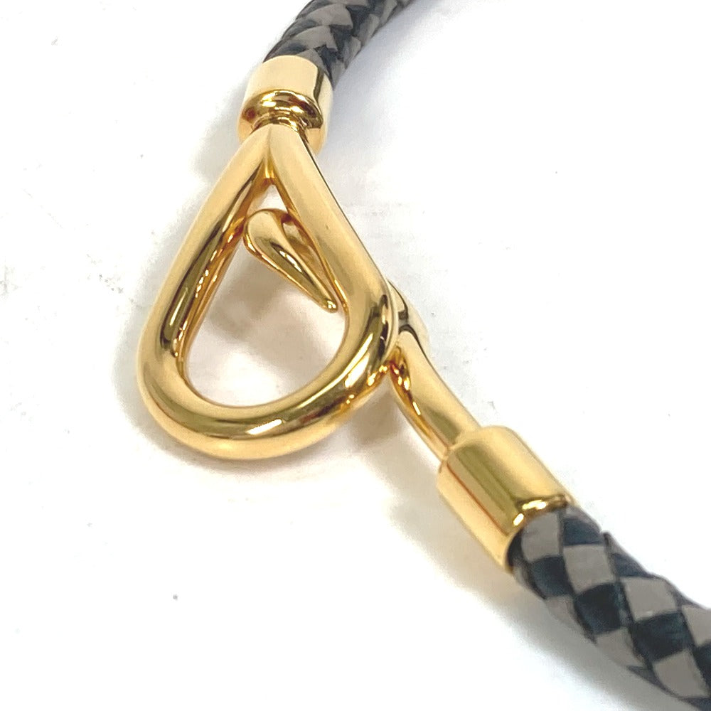 HERMES Jumbo Bracelet, Leather, Women's, Black/Gray