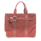 HERMES プティットサンチュ カバン トートバッグ キャンバス/レザー レディース ボルドー