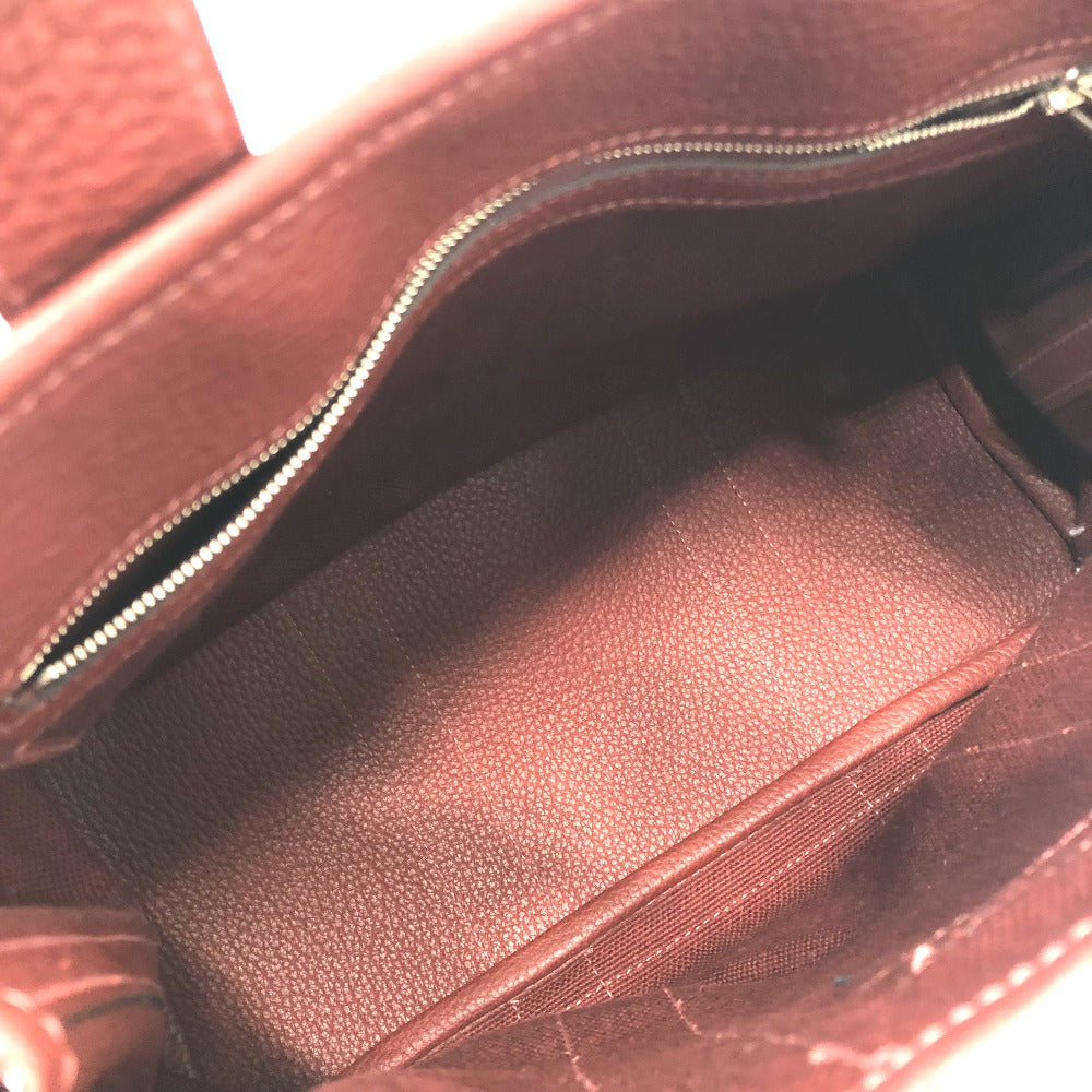 HERMES プティットサンチュ カバン トートバッグ キャンバス/レザー レディース ボルドー