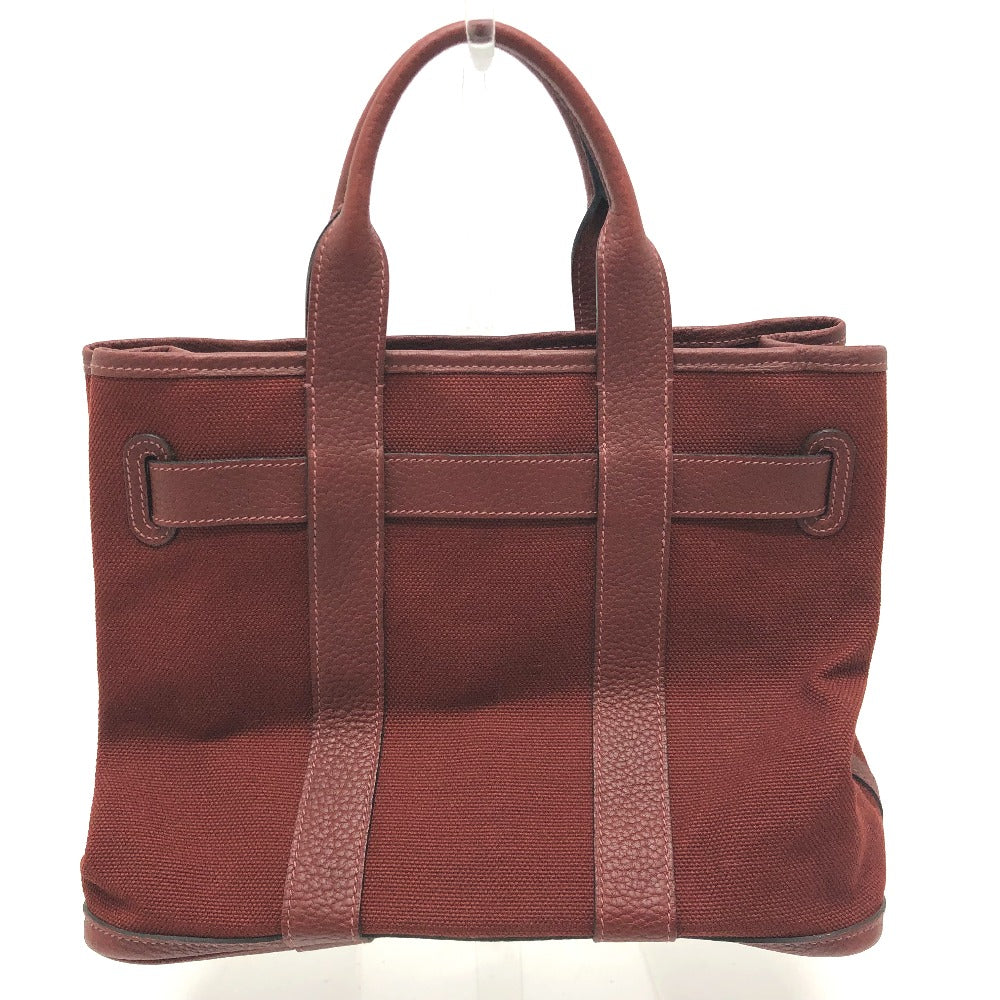 HERMES プティットサンチュ カバン トートバッグ キャンバス/レザー レディース ボルドー