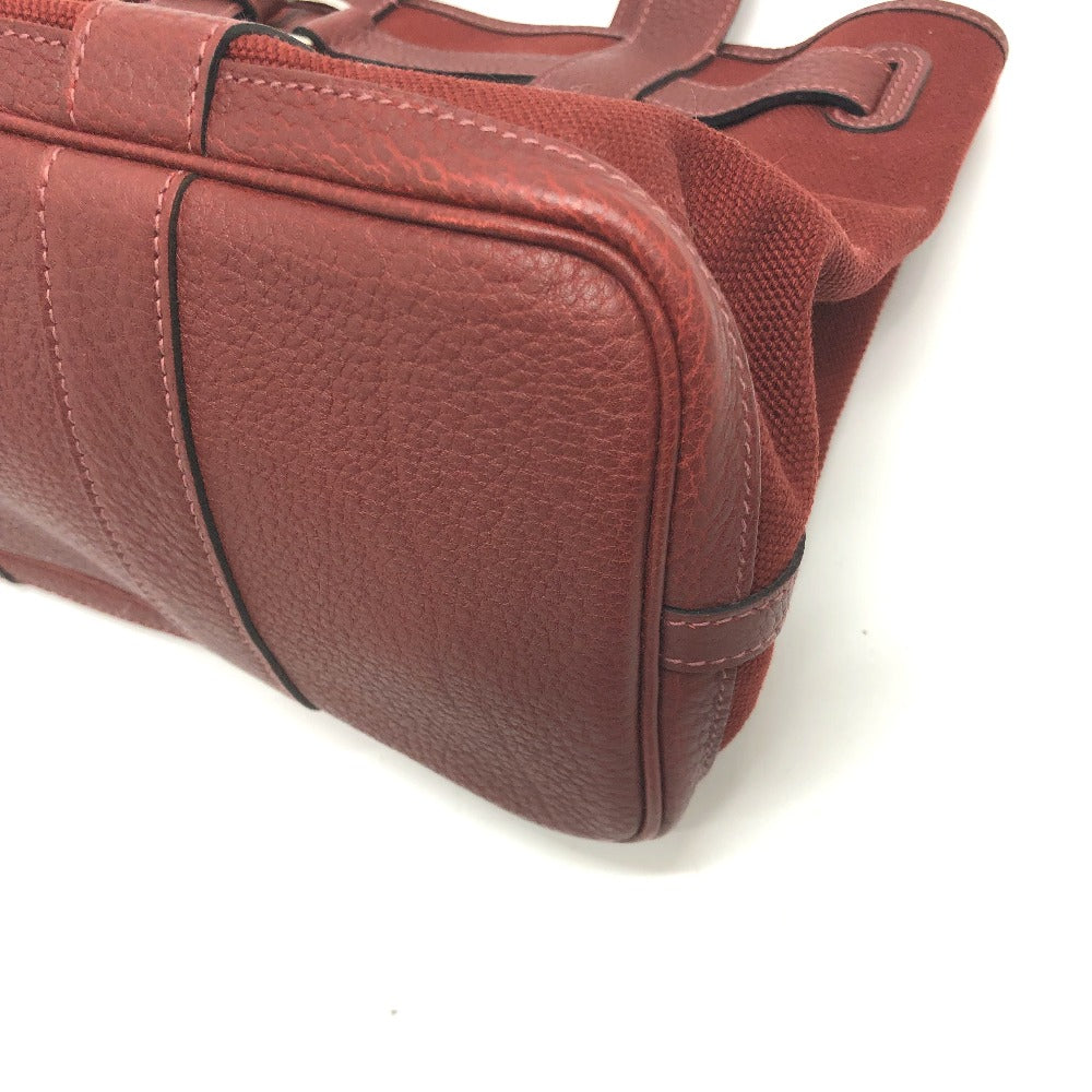 HERMES プティットサンチュ カバン トートバッグ キャンバス/レザー レディース ボルドー