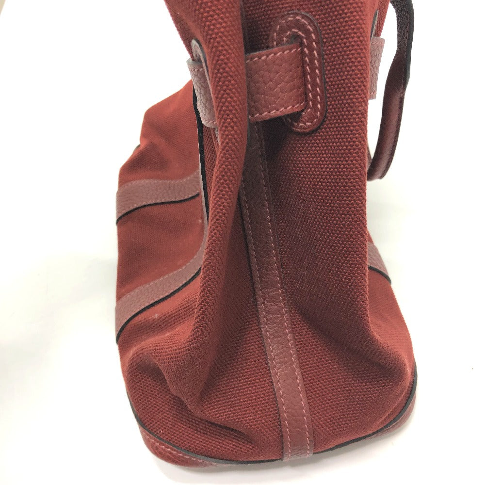HERMES プティットサンチュ カバン トートバッグ キャンバス/レザー レディース ボルドー