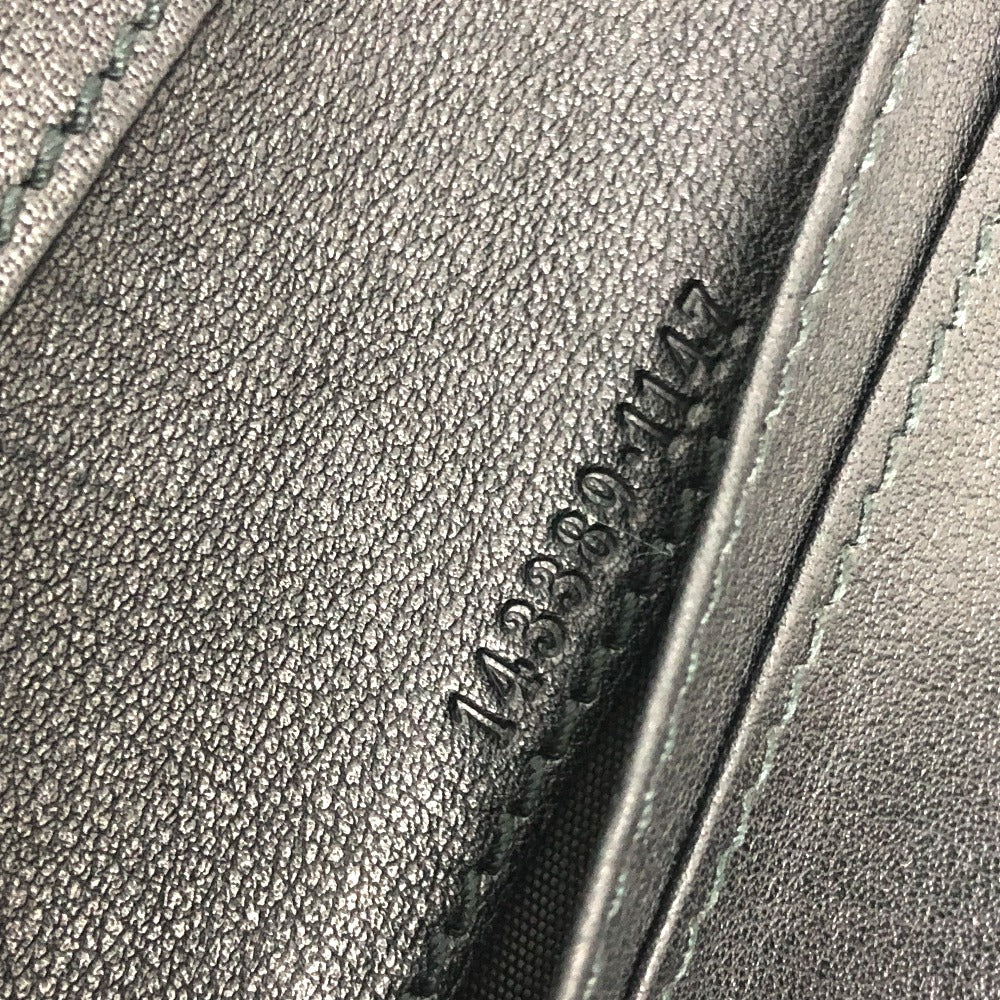 GUCCI 143389 Embossed All-Over Print Bifold Long Wallet Leather Women's Black