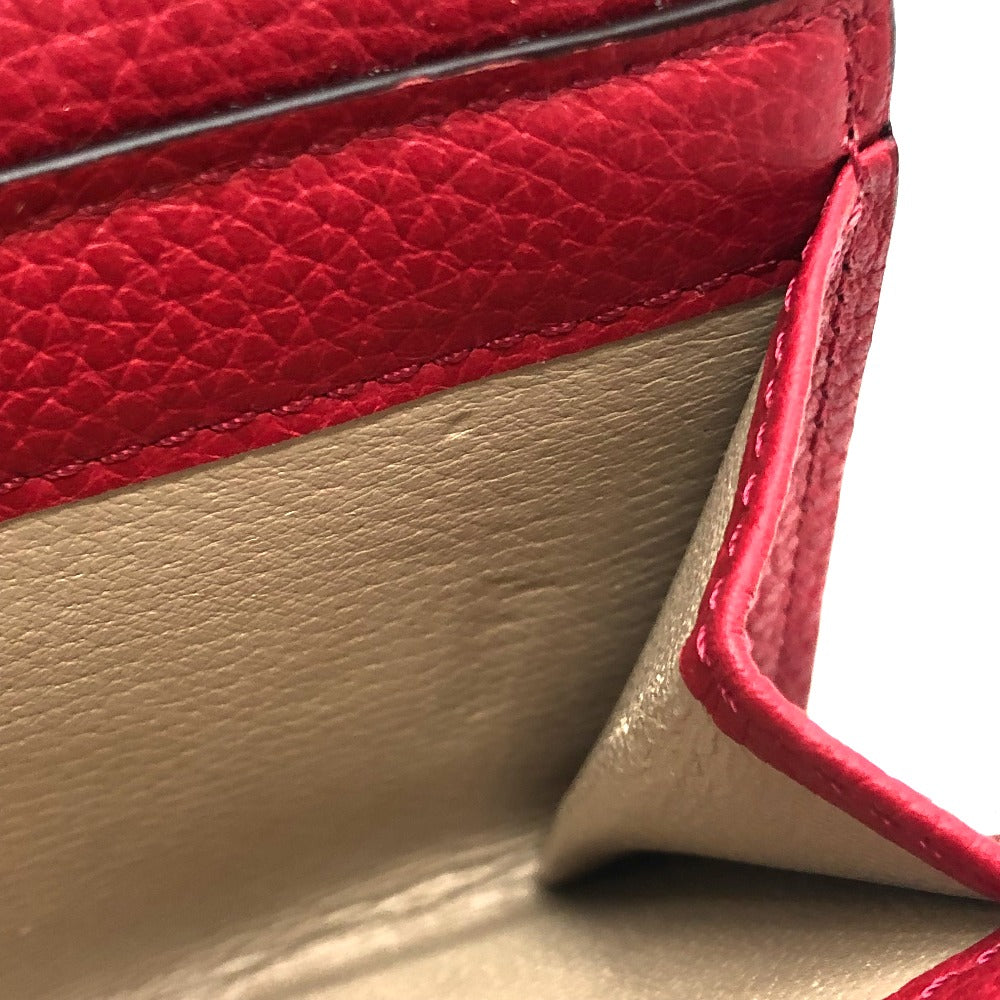 Chloe チェーン コンパクト ウォレット 2つ折り財布 レザー レディース レッド