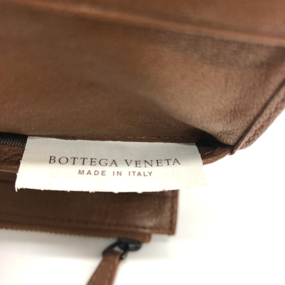 BOTTEGA VENETA イントレチャート コンパクトウォレット サイフ 3つ折り財布 レザー レディース ブラウン