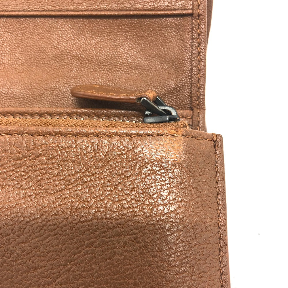 BOTTEGA VENETA イントレチャート コンパクトウォレット サイフ 3つ折り財布 レザー レディース ブラウン