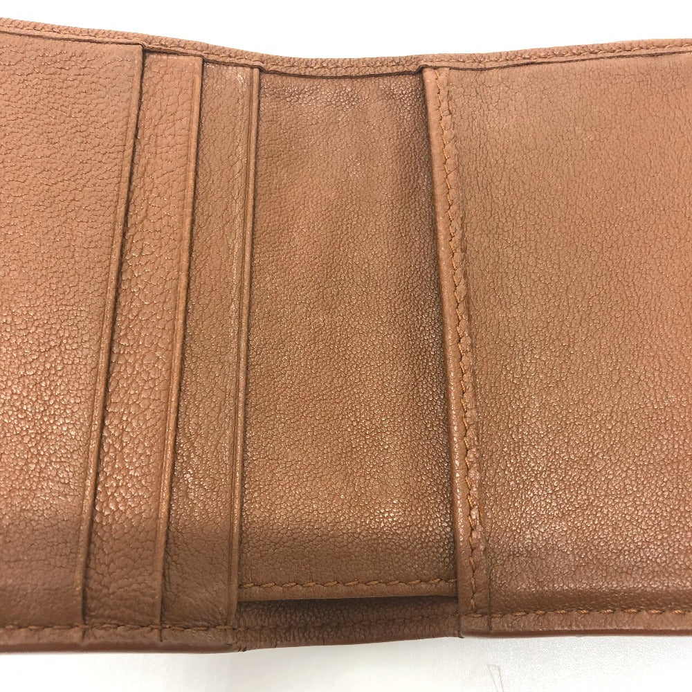 BOTTEGA VENETA イントレチャート コンパクトウォレット サイフ 3つ折り財布 レザー レディース ブラウン