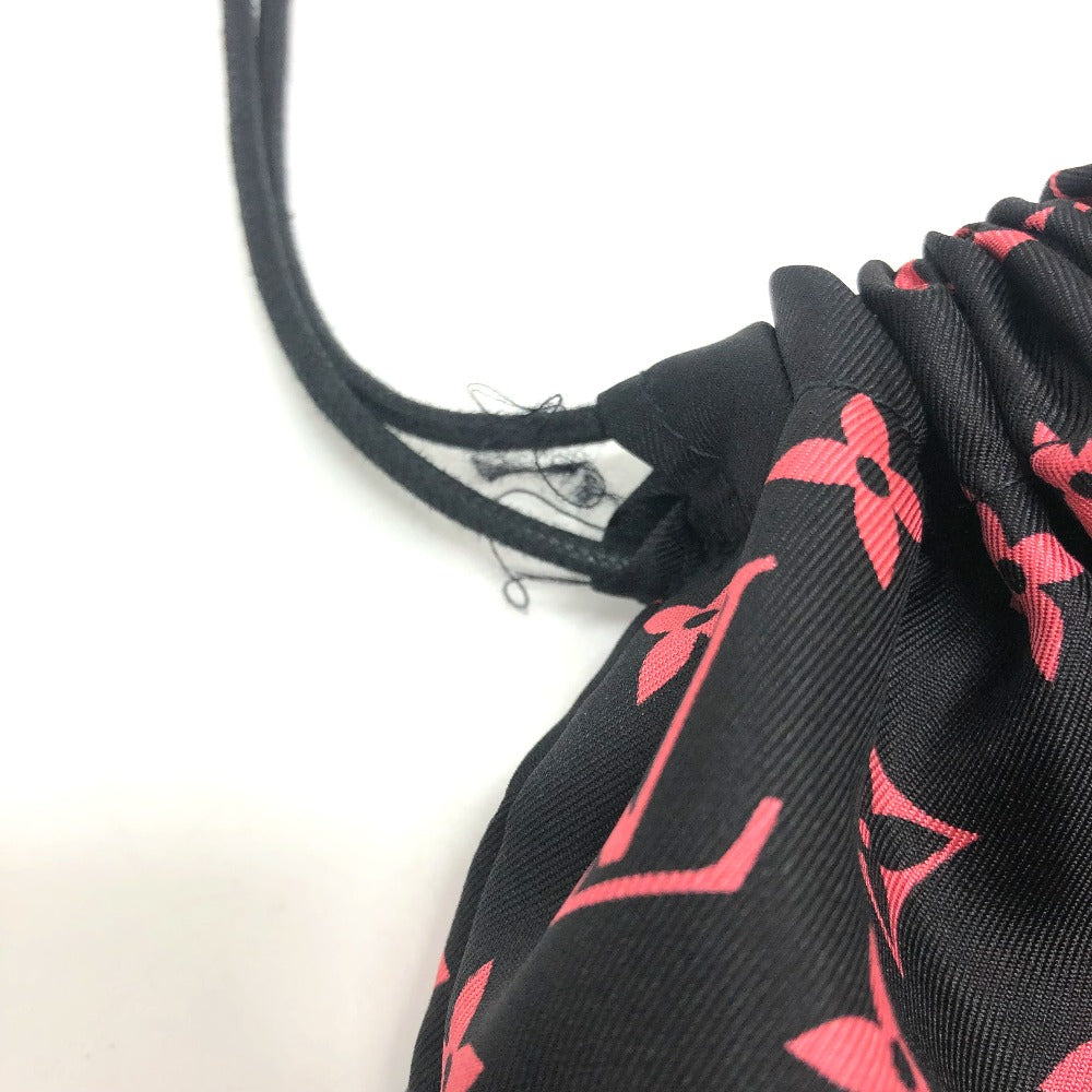 LOUIS VUITTON MP2279 ファッション小物 フローラルスタンプ ジャイアントプリーツ スカーフ シルク レディース ブラック