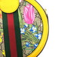 GUCCI 550618 GG Flora Webbing Line Shoulder Bag in GG Supreme Canvas, Yellow