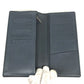 LOUIS VUITTON M41899 Cuir Ombre Portefeuille Brazza Long Wallet, Bifold Leather, Men's, Navy