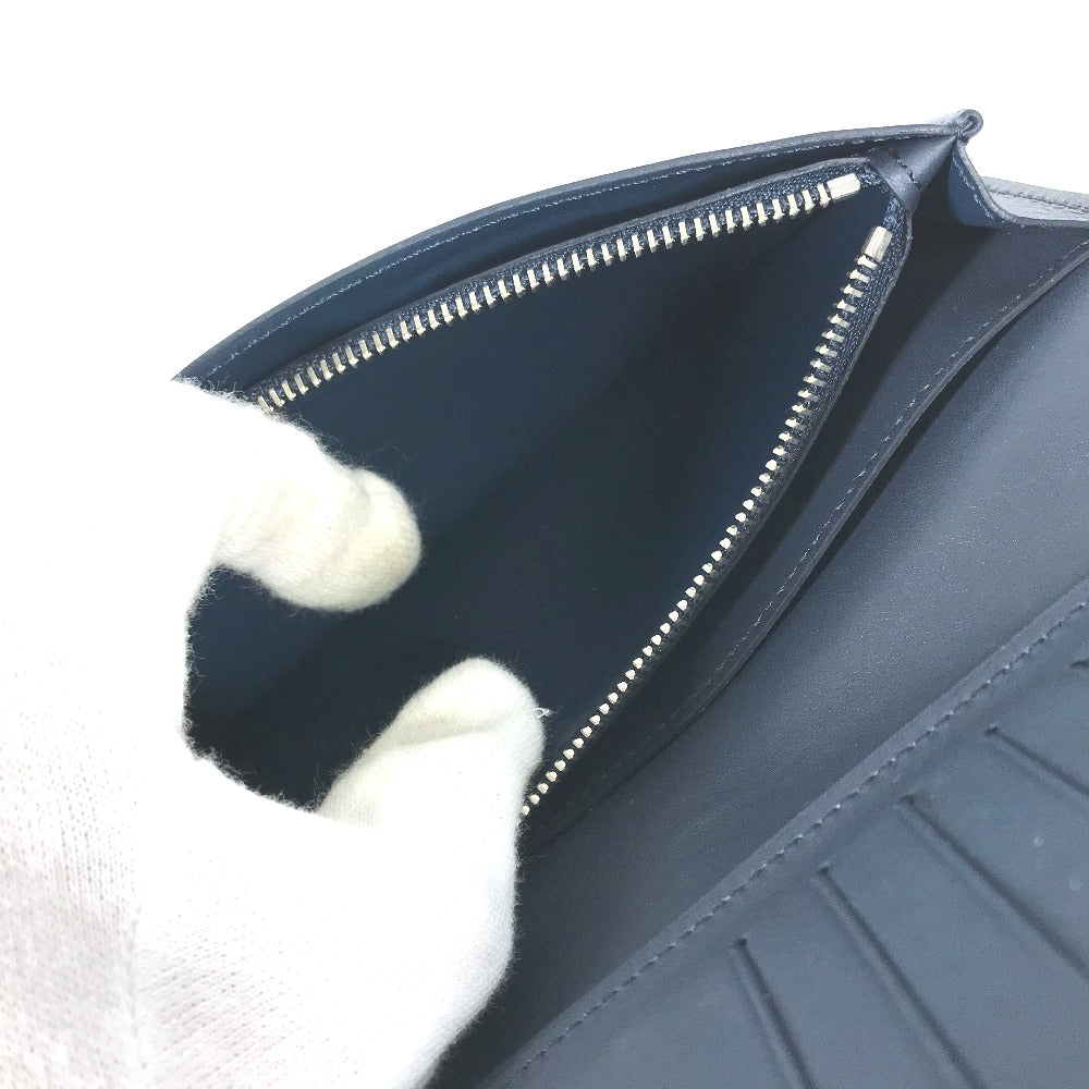 LOUIS VUITTON M41899 Cuir Ombre Portefeuille Brazza Long Wallet, Bifold Leather, Men's, Navy