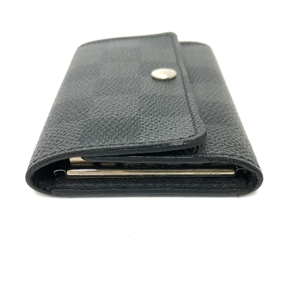 LOUIS VUITTON N62662 Damier Graphite Multicle 6 Key Case, Men's, Black, Damier Graphite Canvas