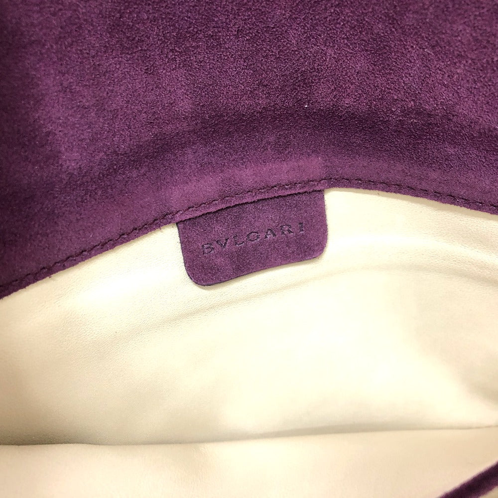 BVLGARI カバン ロゴ フラップ クラッチバッグ スエード レディース ボルドー - brandshop-reference