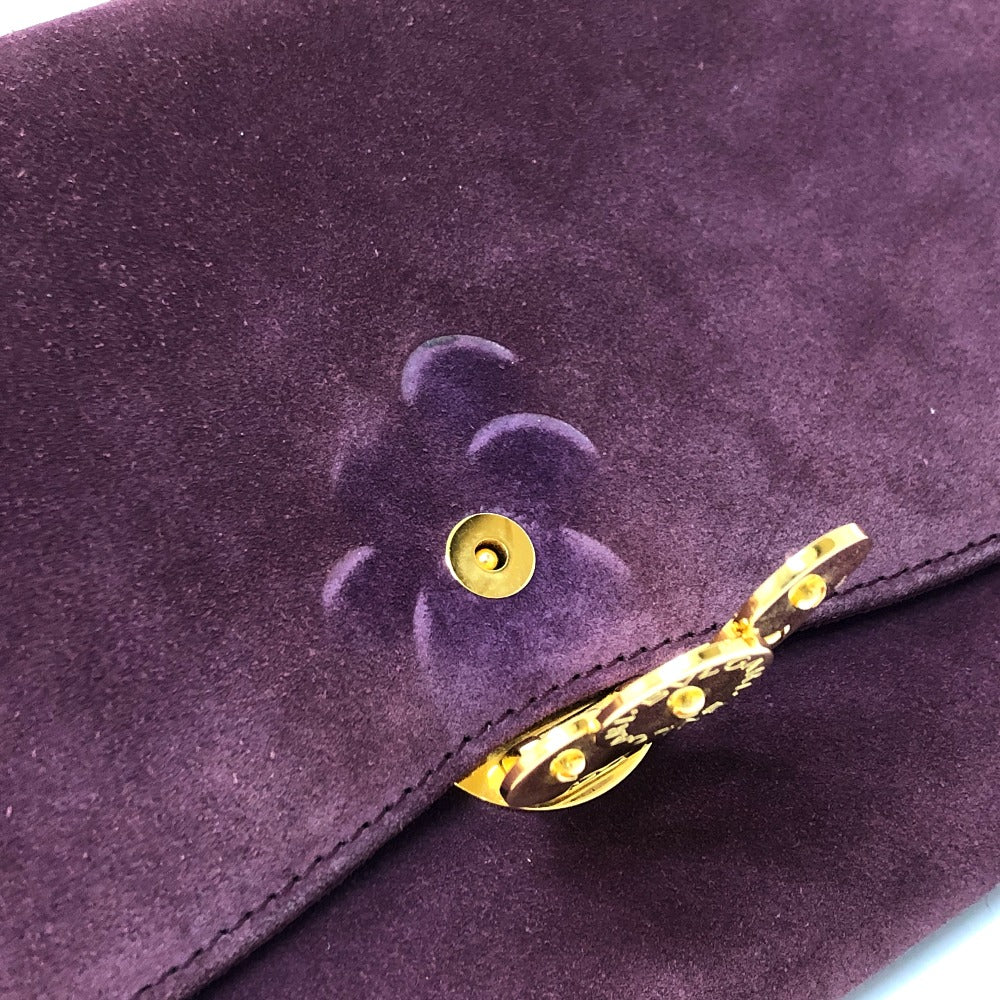 BVLGARI カバン ロゴ フラップ クラッチバッグ スエード レディース ボルドー - brandshop-reference