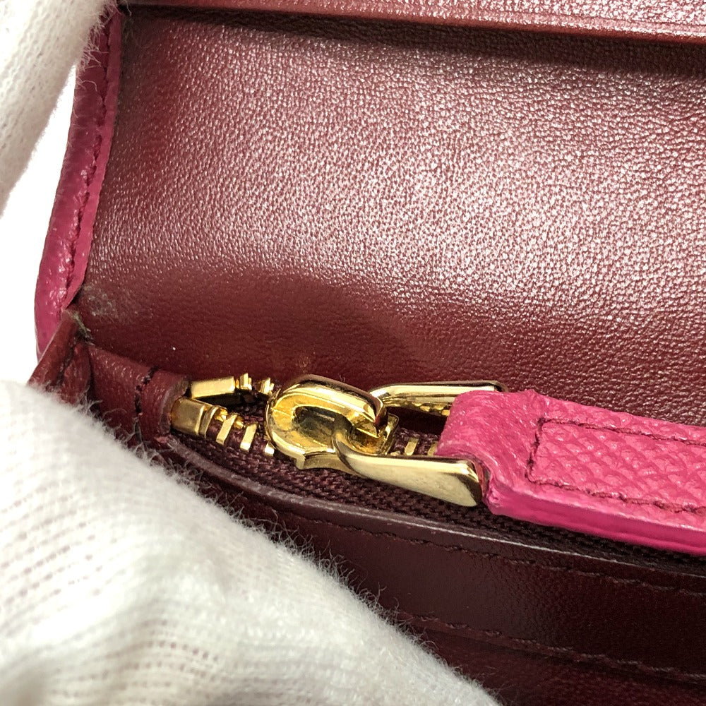 BVLGARI Logo Clip Long Wallet, Leather, Women's, Pink