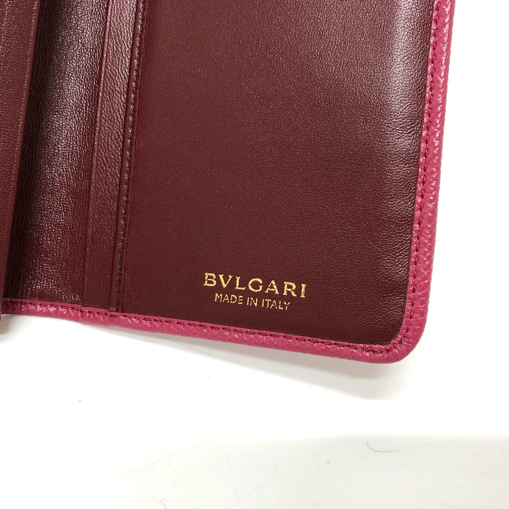 BVLGARI Logo Clip Long Wallet, Leather, Women's, Pink