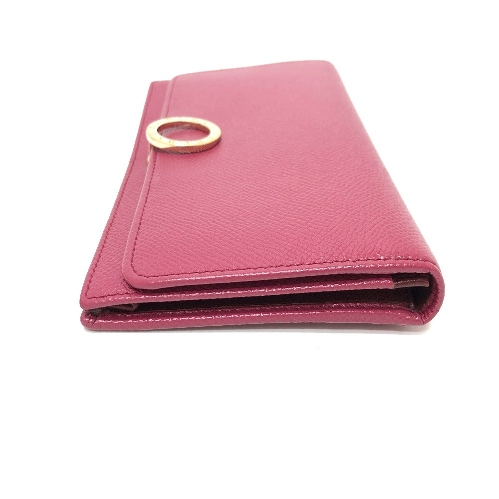 BVLGARI Logo Clip Long Wallet, Leather, Women's, Pink