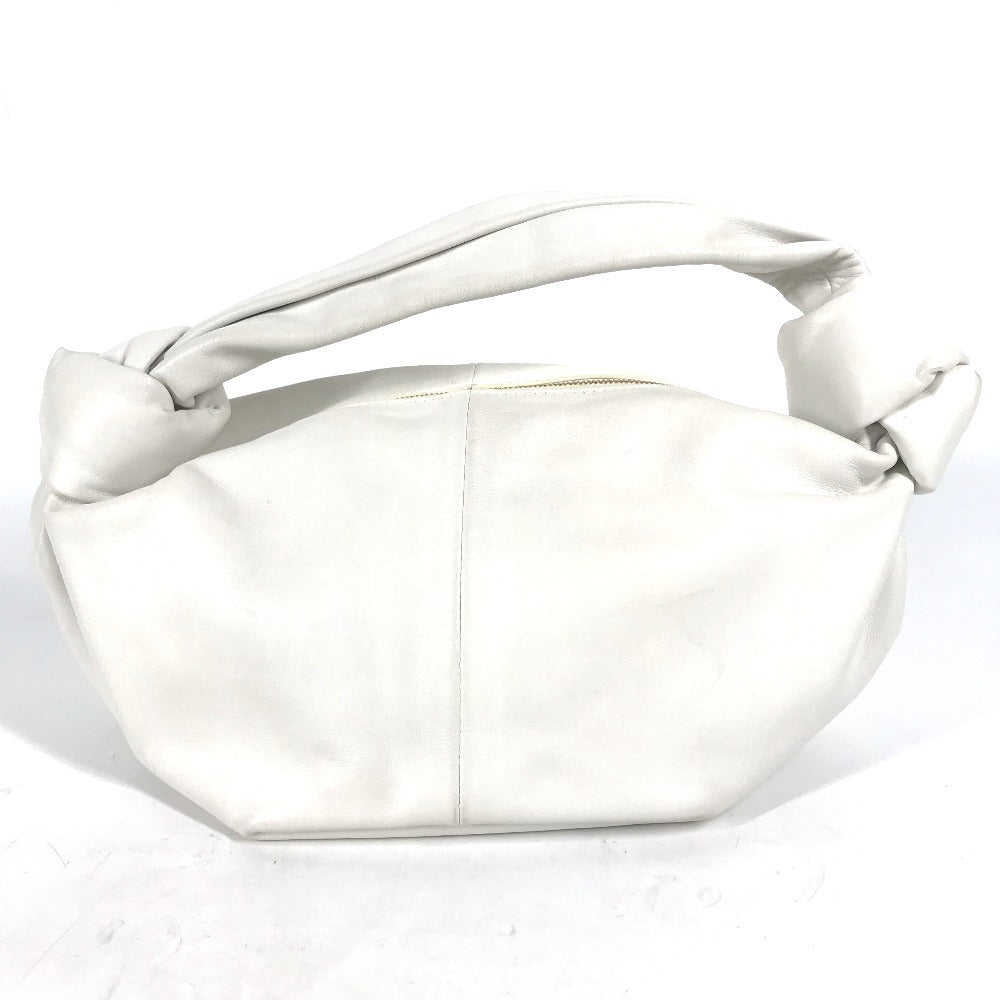 BOTTEGA VENETA ポーチ ダブルノット ミニ ハンドバッグ レザー レディース ホワイト