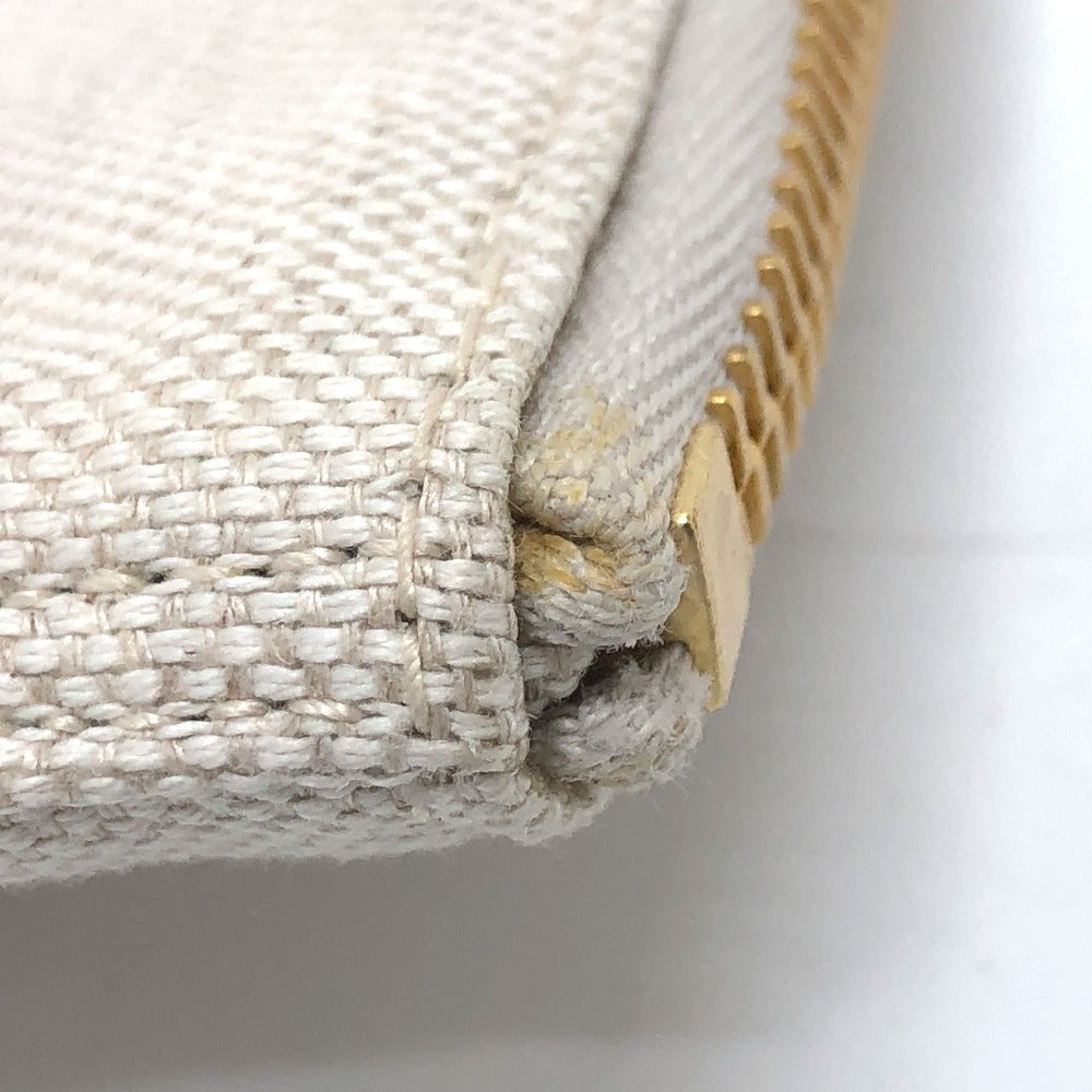 BOTTEGA VENETA ロゴ ポーチ セカンドバッグ キャンバス レディース ベージュ