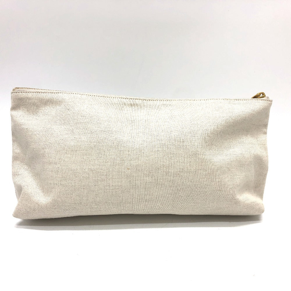 BOTTEGA VENETA ロゴ ポーチ セカンドバッグ キャンバス レディース ベージュ