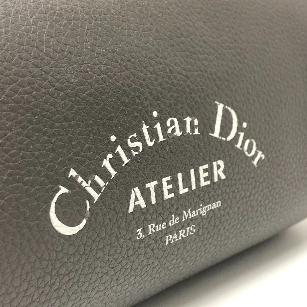 Dior アトリエ ローラーバッグ 筒型 バッグ カバン 斜め掛けバック ショルダーバッグ レザー レディース グレー