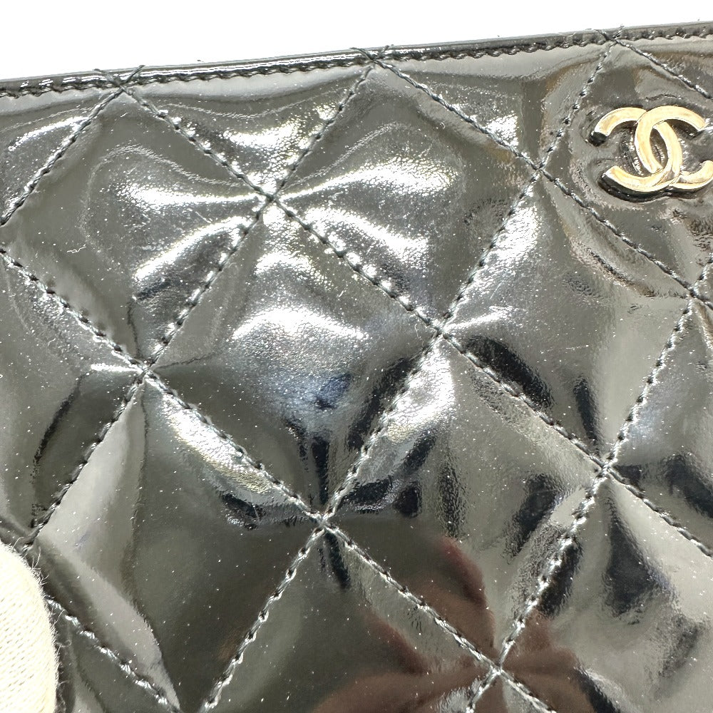 CHANEL マトラッセ ラウンド 長財布 パテントカーフレザー レディース