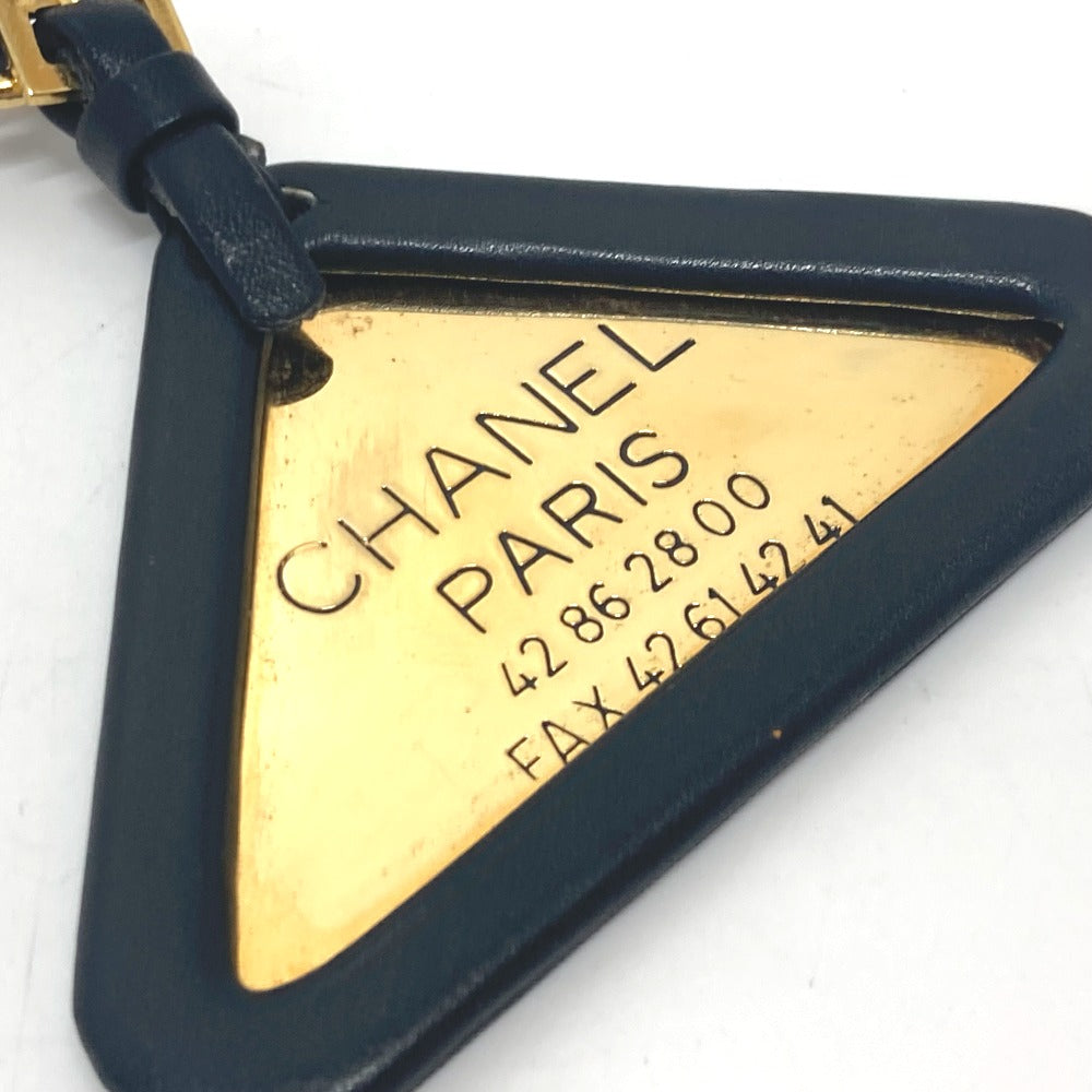 CHANEL 94Ｐ 三角プレート チャーム キーリング アクセサリー 小物 キーリング メタル レディース