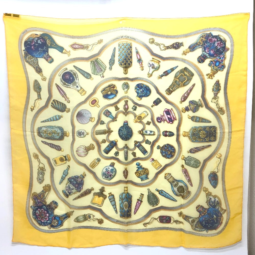 HERMES Qu importe le flacon スカーフ 小物 シルク カレ90 スカーフ シルク レディース イエロー - brandshop-reference