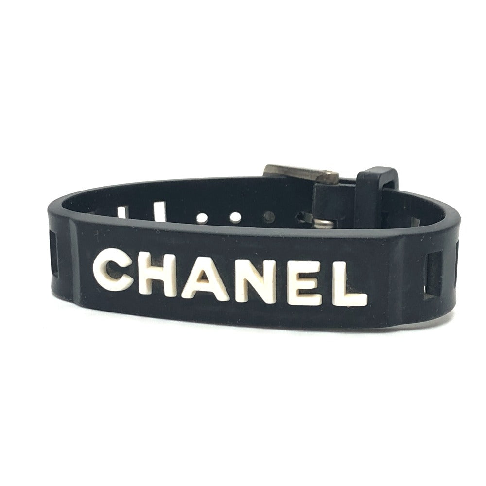 CHANEL A12633 99Ｐ ロゴ ブレスレット 小物 アクセサリー ベルト ブレスレット ラバー レディース ブラック