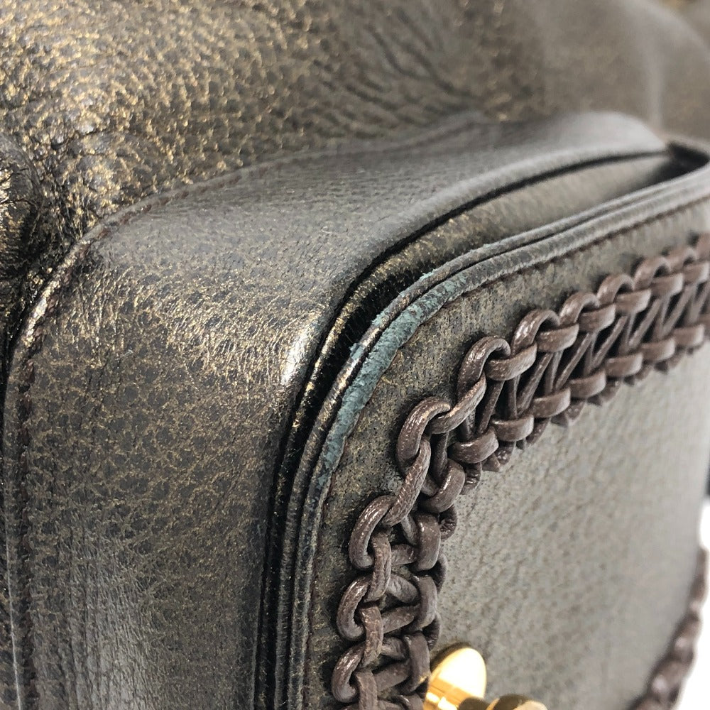 BVLGARI Leoni Bag 2-Way Handbag, Shoulder Bag, Crossbody Bag, Tote Bag, Leather, Women's, Bronze