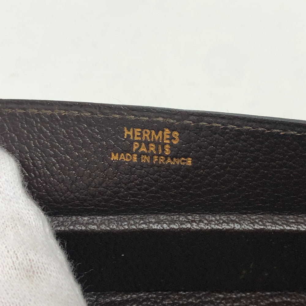 HERMES ドゴン セリエ BOX カバン 小物入れ スクエアクラッチ ミニバッグ パーティーバッグ ポーチ ボックスカーフ レディース ブラウン - brandshop-reference