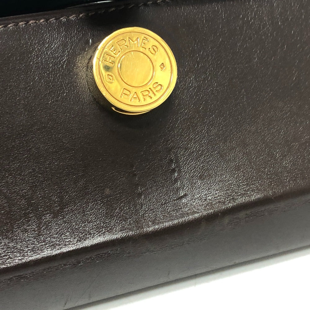 HERMES ドゴン セリエ BOX カバン 小物入れ スクエアクラッチ ミニバッグ パーティーバッグ ポーチ ボックスカーフ レディース ブラウン - brandshop-reference