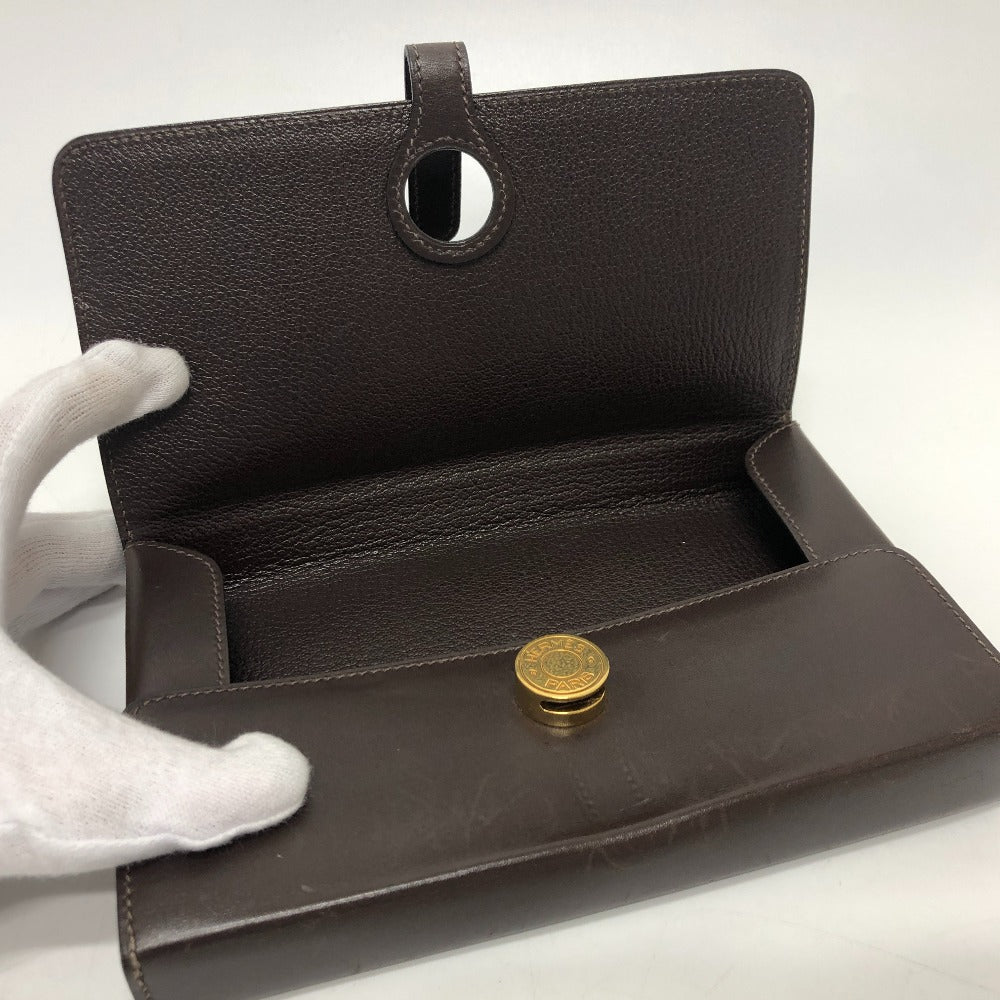 HERMES ドゴン セリエ BOX カバン 小物入れ スクエアクラッチ ミニバッグ パーティーバッグ ポーチ ボックスカーフ レディース ブラウン - brandshop-reference