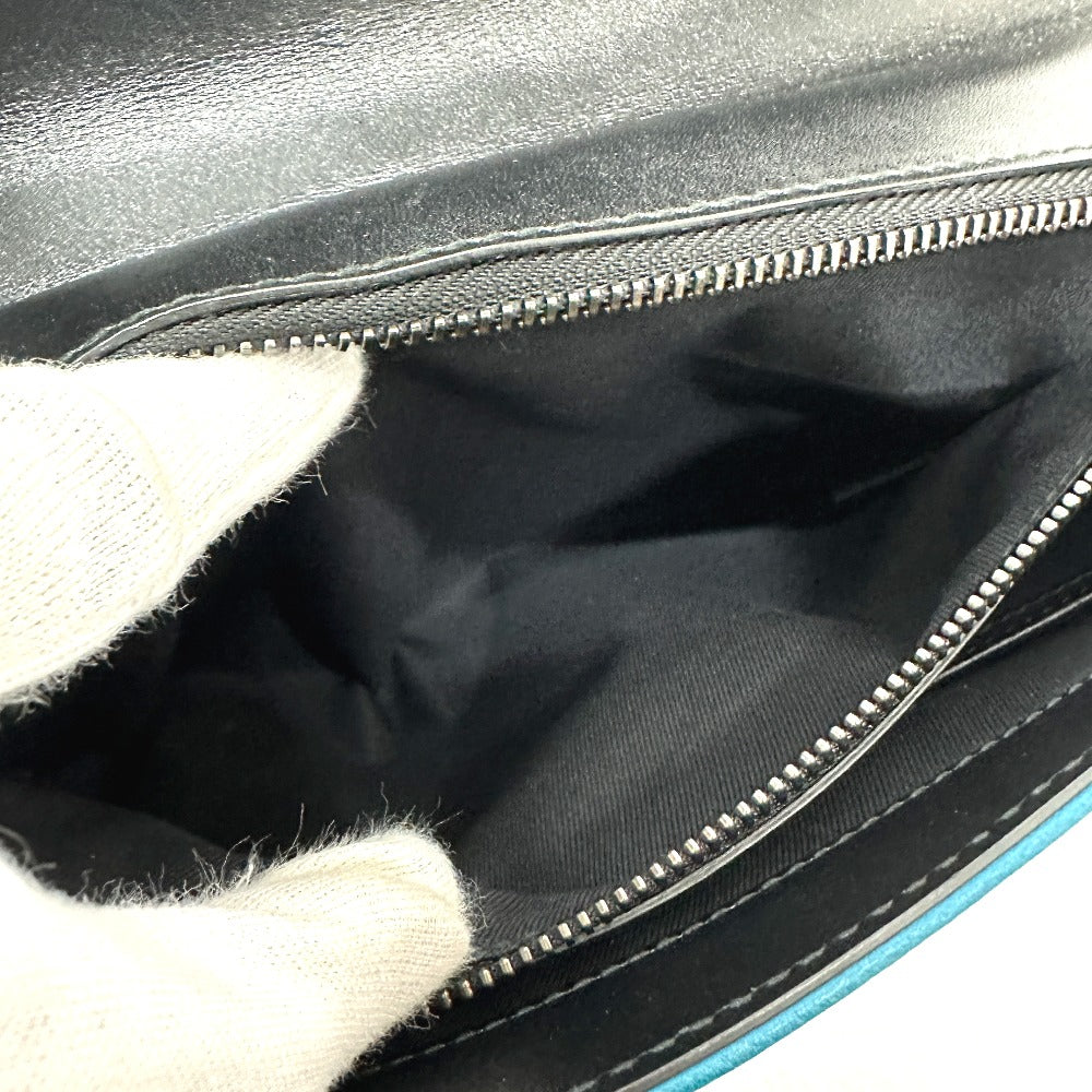 BVLGARI 38639 Flap 2-Way Bag, Handbag, Leather, Women's, Turquoise Blue
