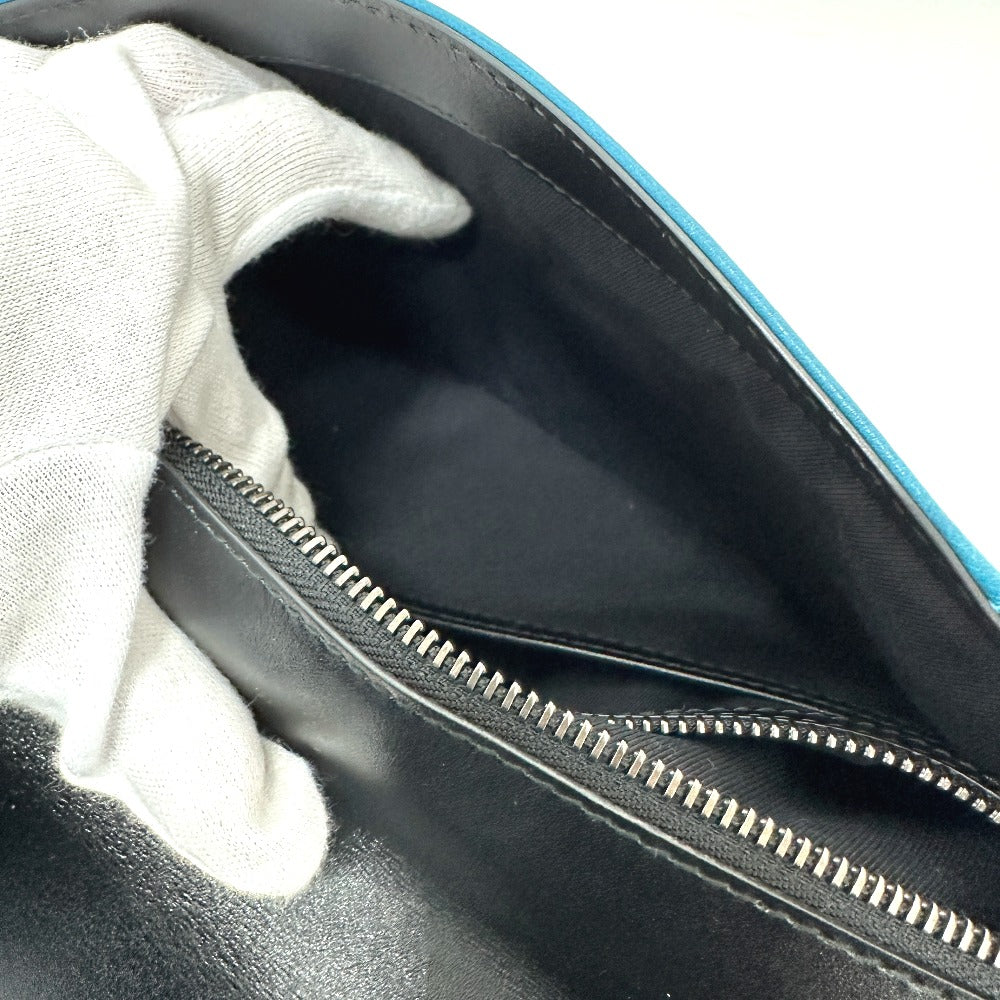 BVLGARI 38639 Flap 2-Way Bag, Handbag, Leather, Women's, Turquoise Blue