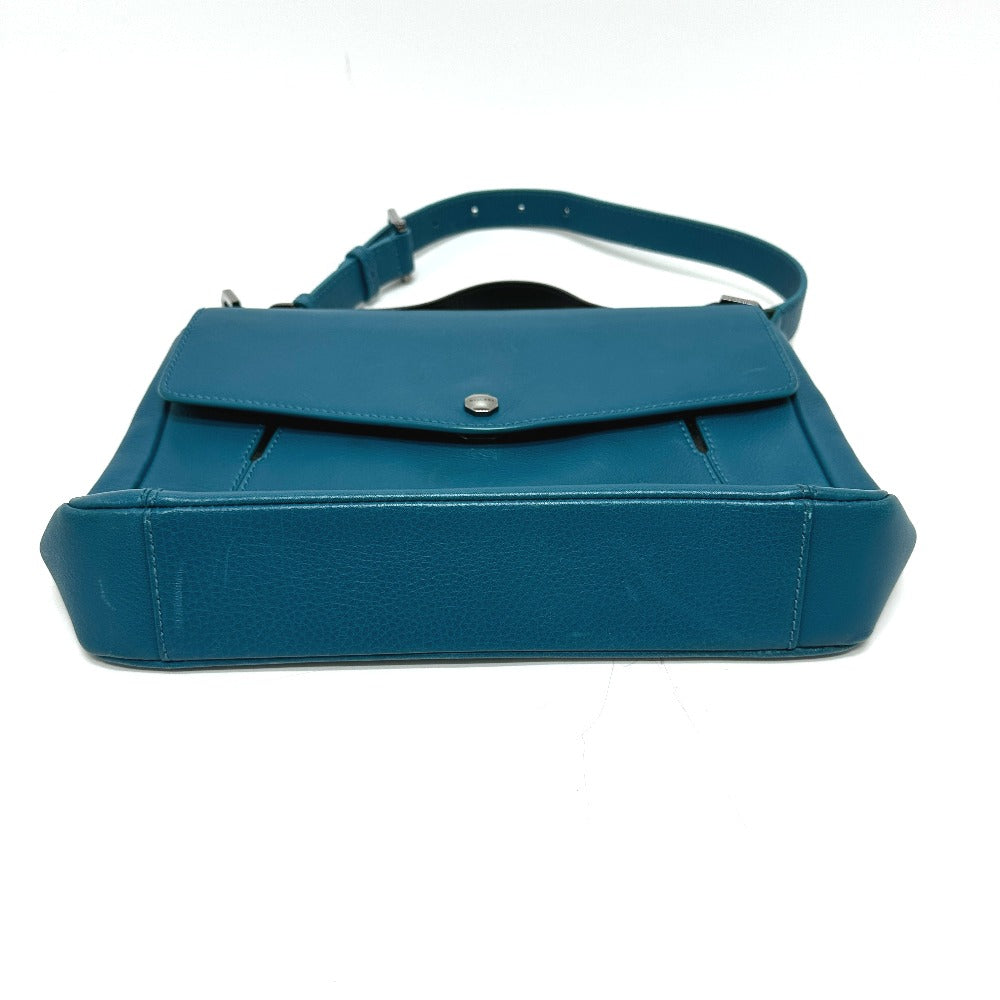BVLGARI 38639 Flap 2-Way Bag, Handbag, Leather, Women's, Turquoise Blue