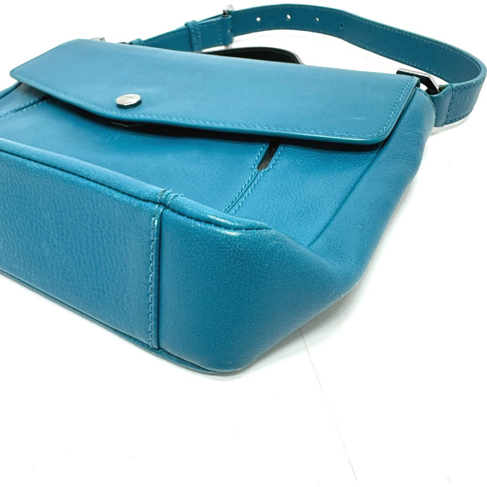 BVLGARI 38639 Flap 2-Way Bag, Handbag, Leather, Women's, Turquoise Blue