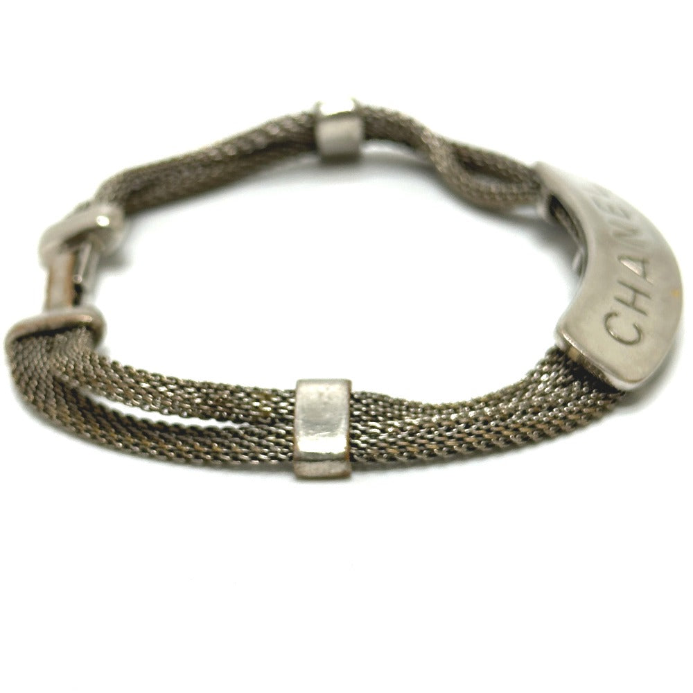 CHANEL ロゴ プレート チェーン アクセサリー ファッション 小物 ブレスレット メタル レディース シルバー - brandshop-reference