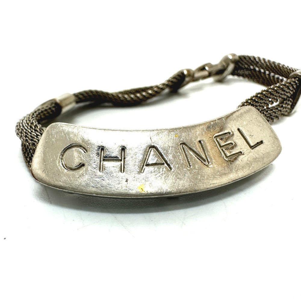 CHANEL ロゴ プレート チェーン アクセサリー ファッション 小物 ブレスレット メタル レディース シルバー - brandshop-reference