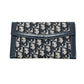 Dior トロッター ジャガード ヴィンテージ フラップ  ロングウォレット がま口 長財布 ジャガード レディース ネイビー - brandshop-reference