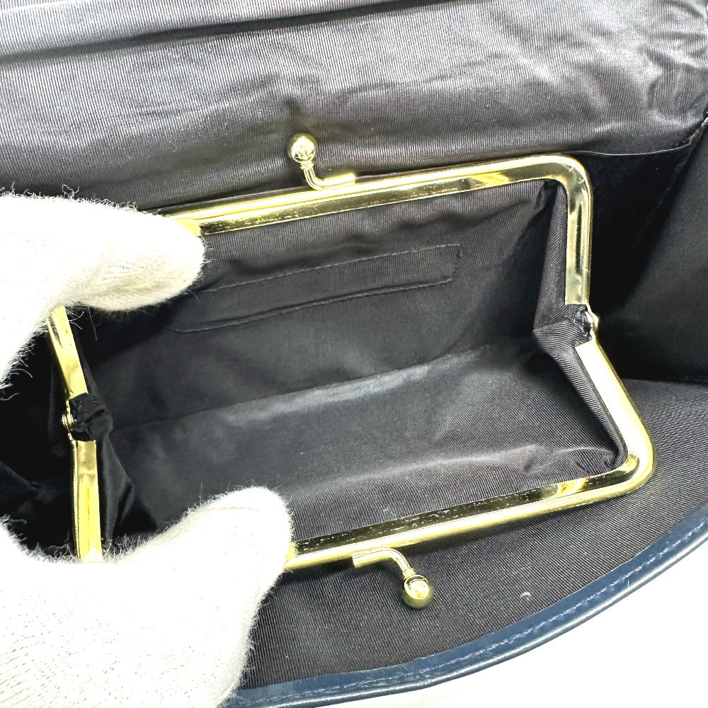 Dior トロッター ジャガード ヴィンテージ フラップ  ロングウォレット がま口 長財布 ジャガード レディース ネイビー - brandshop-reference